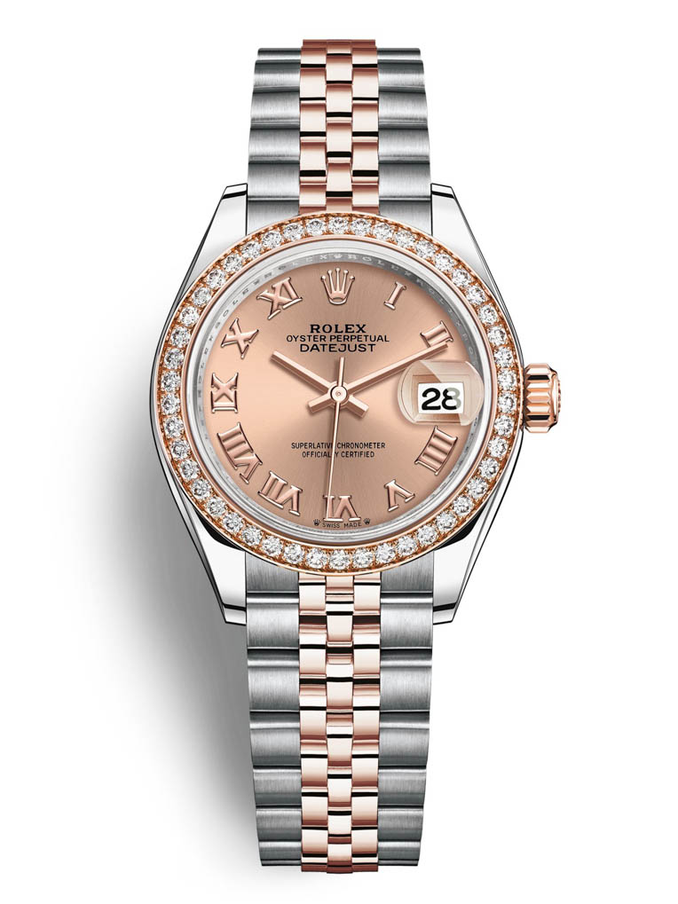 Rolex Lady Datejust 28mm Stainless Steel and Everose Gold 279381RBR Rose Roman Jubilee